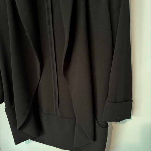 Wilfred Aritzia Size 2 Chevalier Black Open Blazer Crepe Draped Jacket - Picture 6 of 7